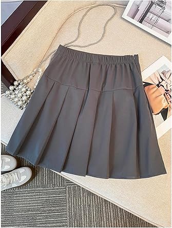 Girl's Bowknot Pleated Mini Skirt High Waisted Uniform Skater A Line Skirt